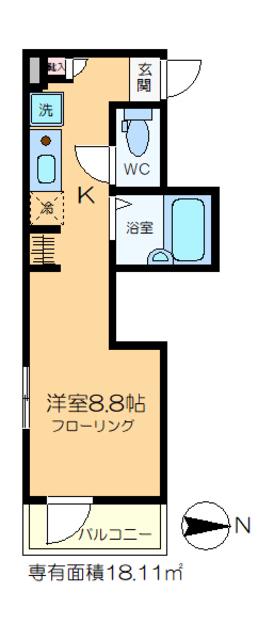 TIZ CARROT(ワンルーム/2階)の間取り写真