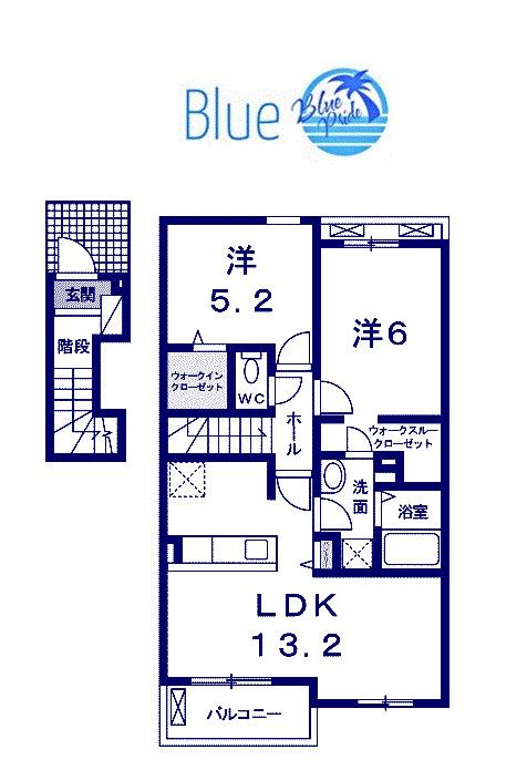 ポロニア A(2LDK/2階)の間取り写真