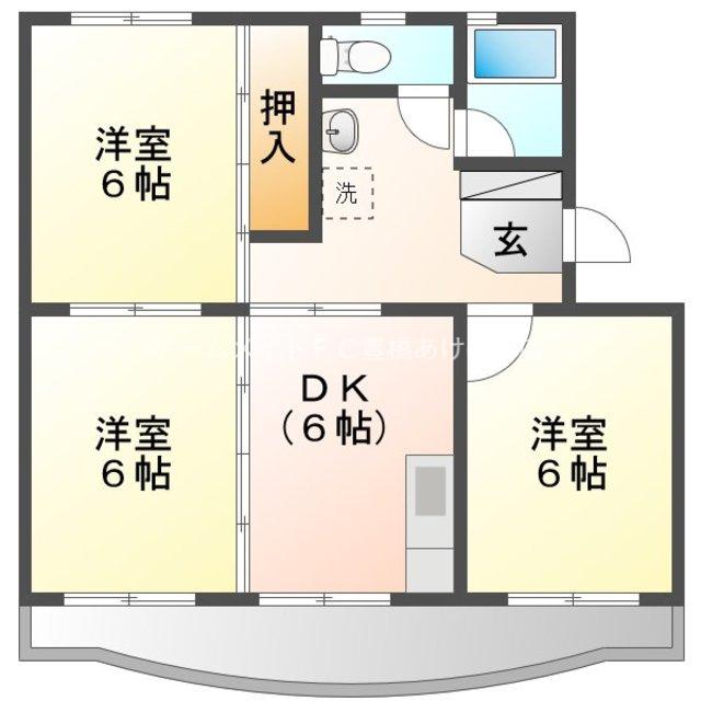 カメリア栄(3DK/2階)の間取り写真