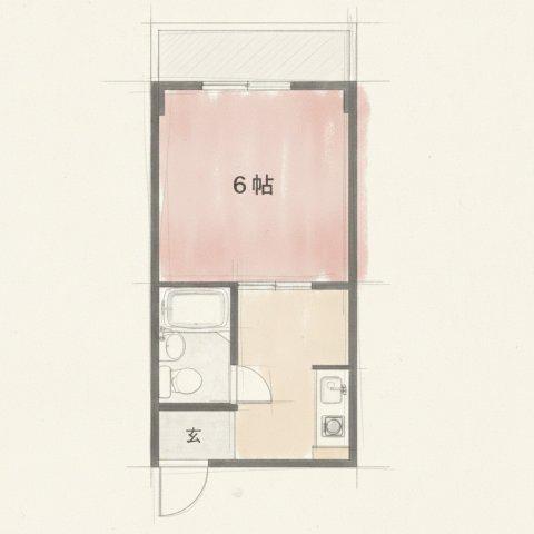 コスモス住道(ワンルーム/2階)の間取り写真