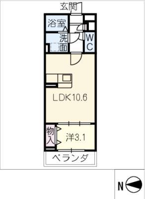 MTF-II咲(1LDK/2階)の間取り写真