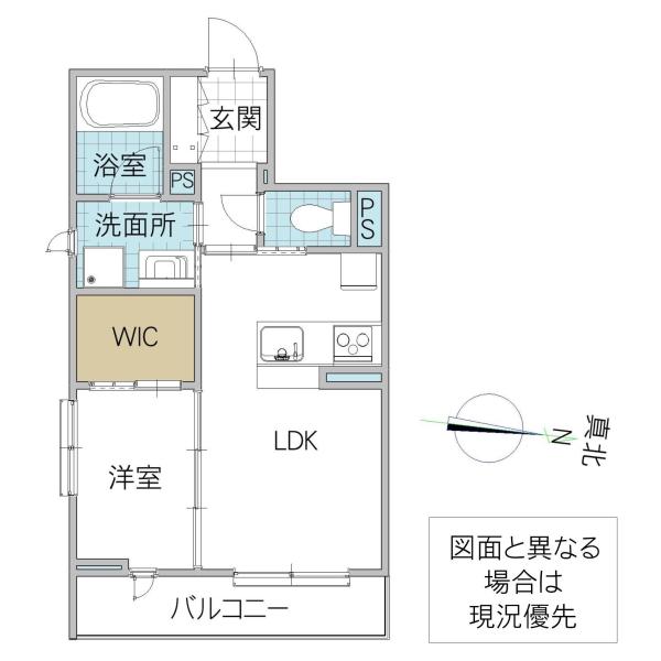 グラム天王町(1LDK/1階)の間取り写真