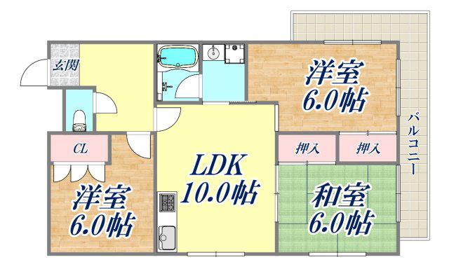 CHANTER(3LDK/1階)の間取り写真