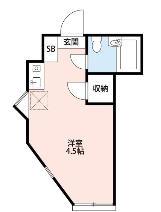 ピア国領(ワンルーム/1階)の間取り写真