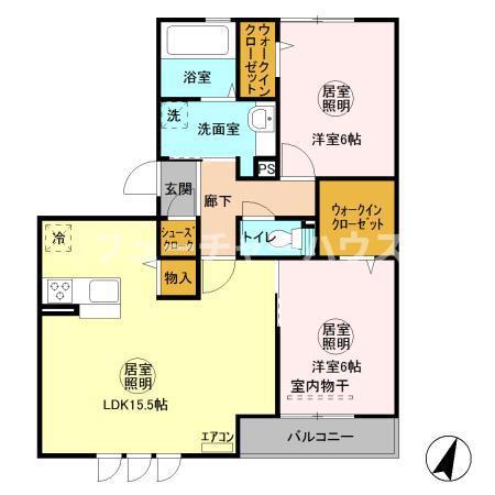 ラ・ルーチェ(2LDK/3階)の間取り写真
