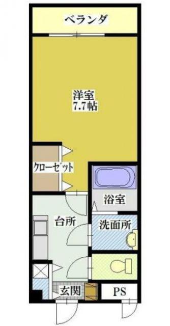 ラビットハウス西春日(1K/2階)の間取り写真