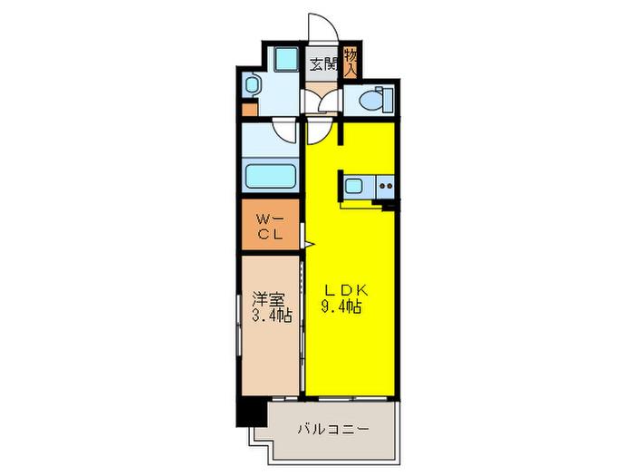 エフパルク大橋(1LDK/2階)の間取り写真