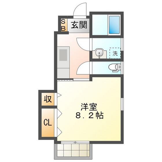 MAISON・DE・F(1K/1階)の間取り写真