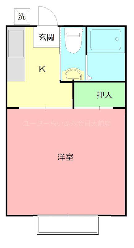 パル上屋敷(1K/2階)の間取り写真