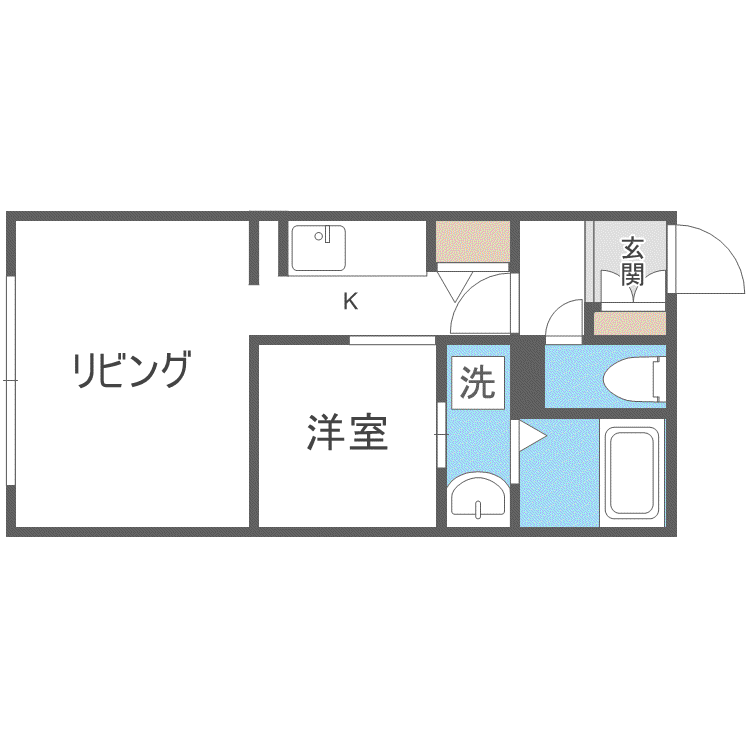 アイアール豊平公園(1LDK/4階)の間取り写真