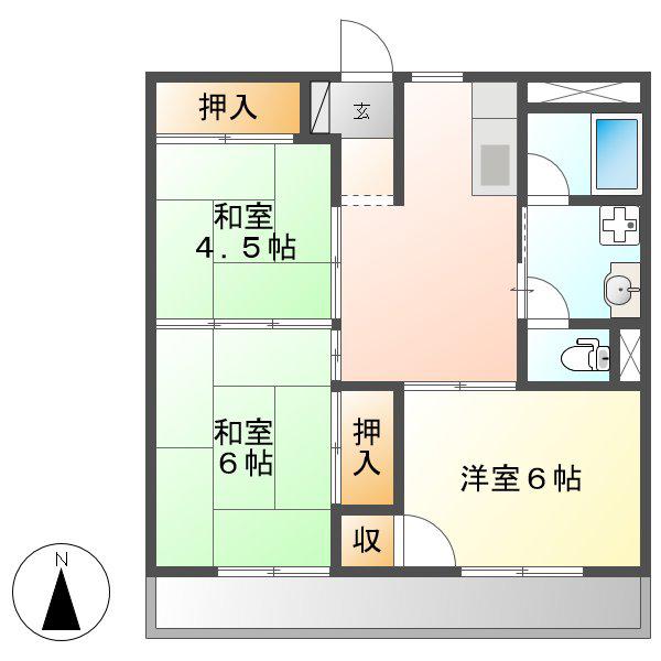 シャトー丸の内(3DK/5階)の間取り写真