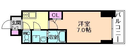 S-RESIDENCE福島ALOVITA(1K/7階)の間取り写真