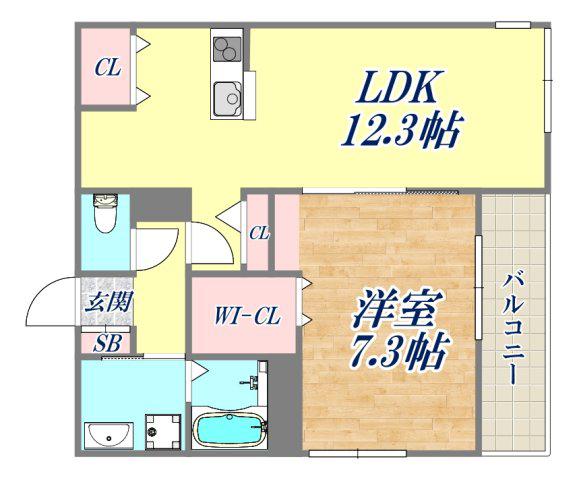YS COURT 2(1LDK/1階)の間取り写真