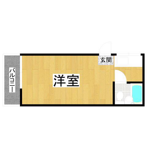 本松葉ビル(ワンルーム/3階)の間取り写真