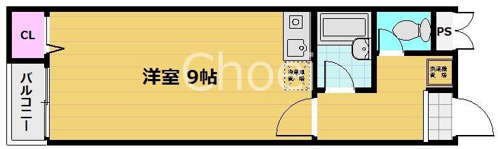 バース山川(ワンルーム/3階)の間取り写真