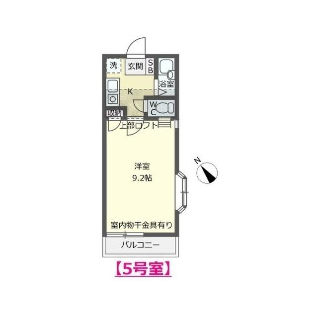 コットンハウス(1K/2階)の間取り写真