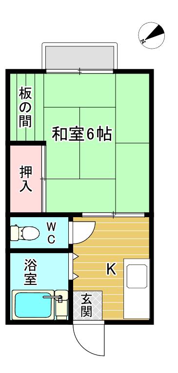 コーポ池源(1K/2階)の間取り写真