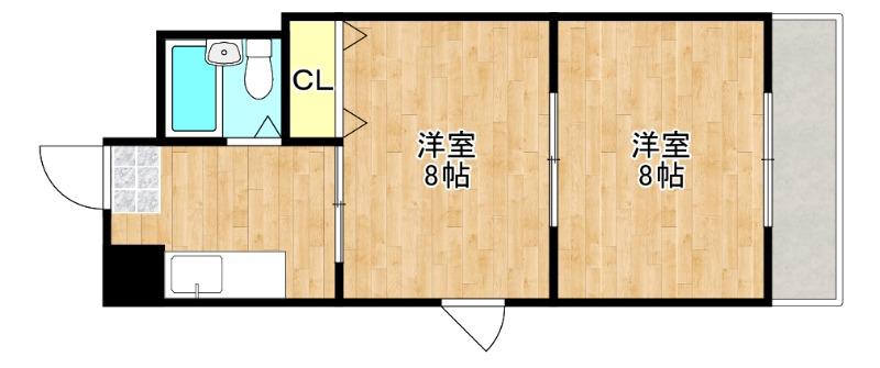 サンビル今里(2K/5階)の間取り写真