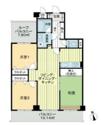 ライオンズマンション津田沼第6(3LDK/5階)の間取り写真