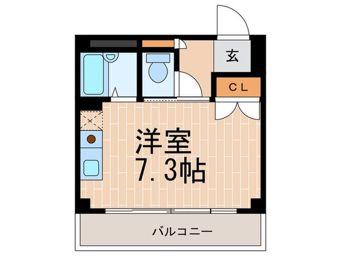 御影石ハイツ(ワンルーム/1階)の間取り写真