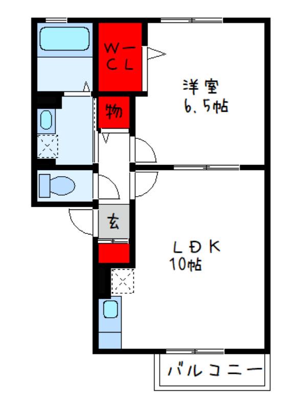 グリーンコート原寺(1LDK/1階)の間取り写真