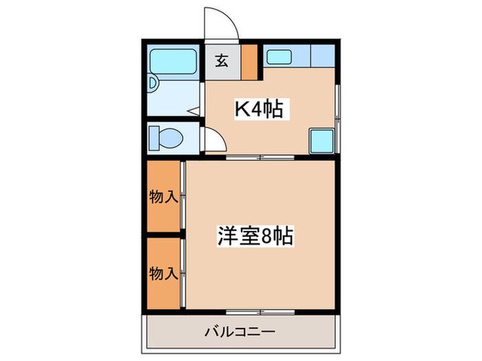 サニーハウス(1K/1階)の間取り写真