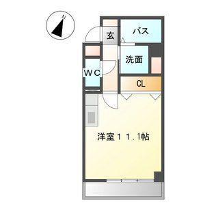 ホウケン八幡(ワンルーム/2階)の間取り写真
