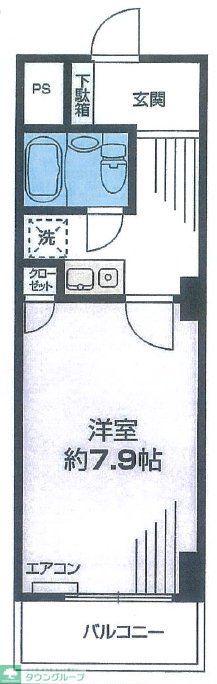 ヴィラージュ武蔵野(1K/2階)の間取り写真