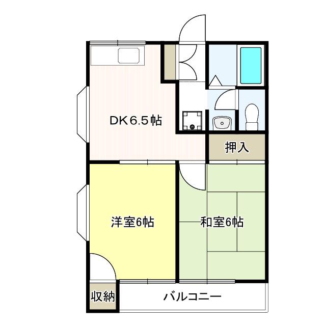 第2大和ハウス(2DK/2階)の間取り写真