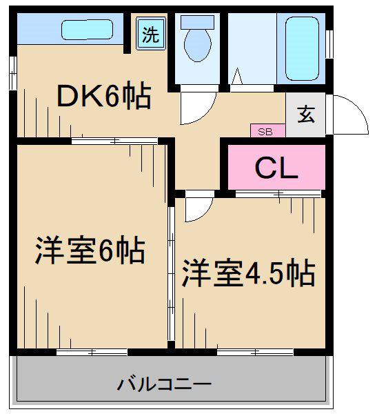 トラッドワカシマ(2DK/3階)の間取り写真