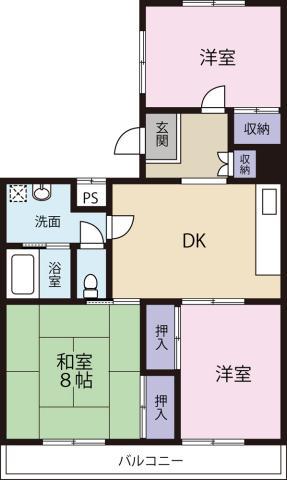 エトワール東吉野(3DK/2階)の間取り写真