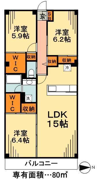 Tガーデン(3LDK/7階)の間取り写真