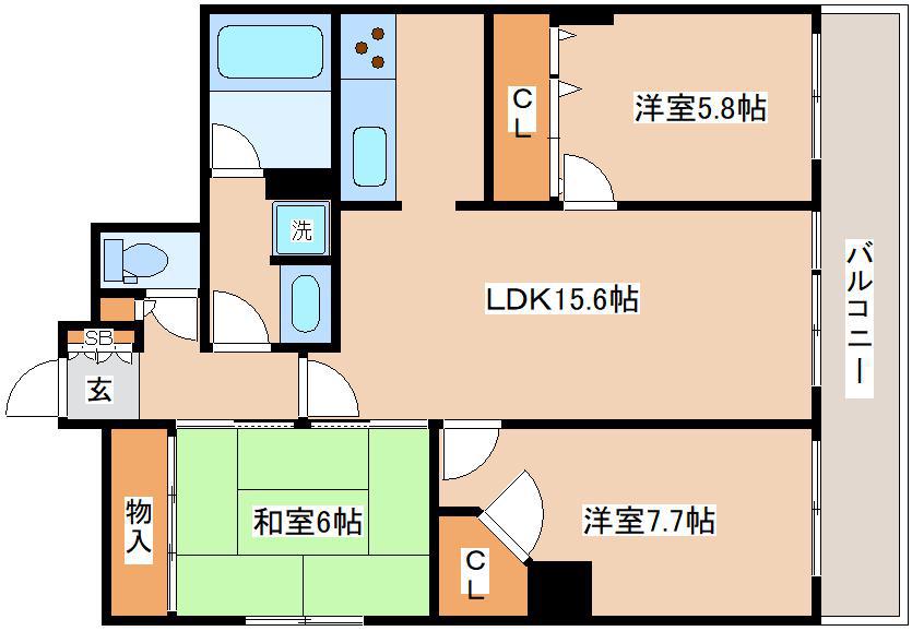 セントラルガーデンタワー(3LDK/3階)の間取り写真