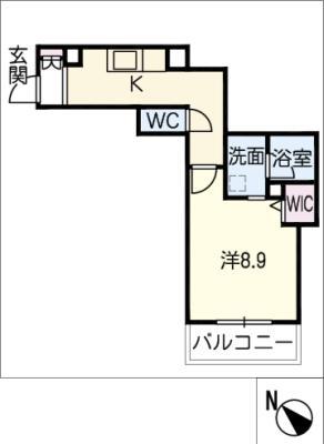 オリーヴェ(1K/2階)の間取り写真