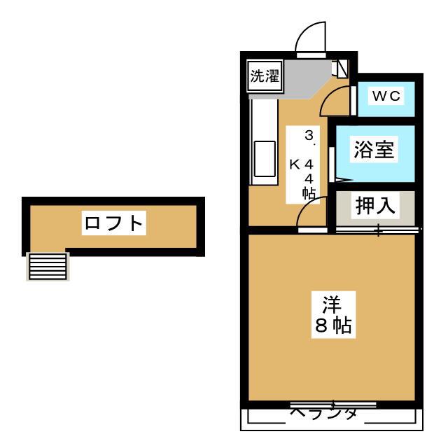 ニューコーポはら(1K/1階)の間取り写真