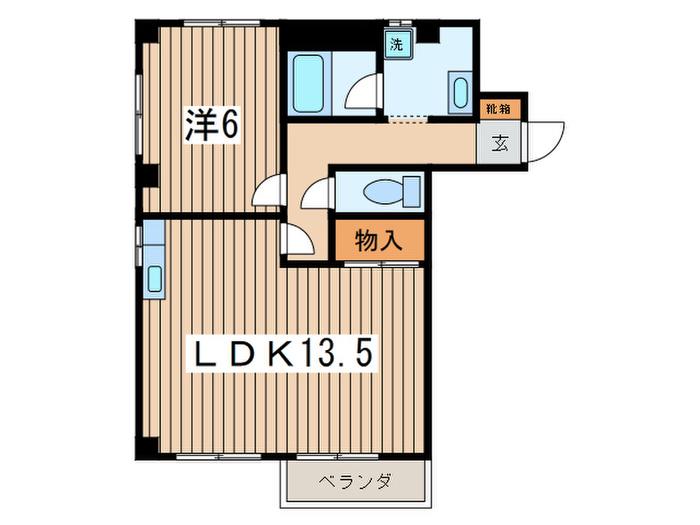 コーポ立花(1LDK/3階)の間取り写真
