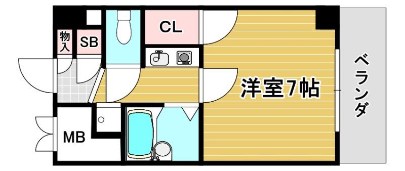グレイス赤井(1K/4階)の間取り写真