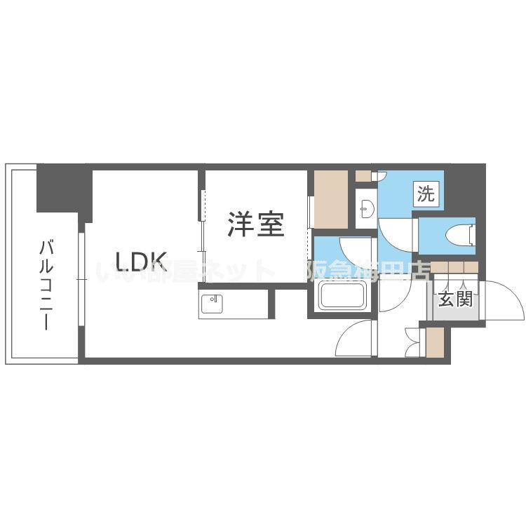 ザ・パークハビオ都島フロント(1LDK/6階)の間取り写真