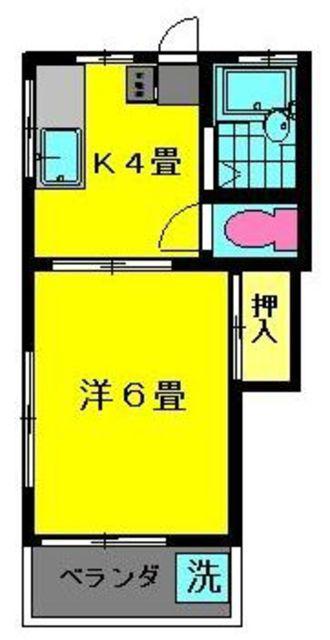 フジハイツ(1K/1階)の間取り写真