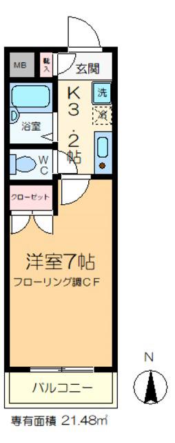 サニーサイド竪川(1K/3階)の間取り写真