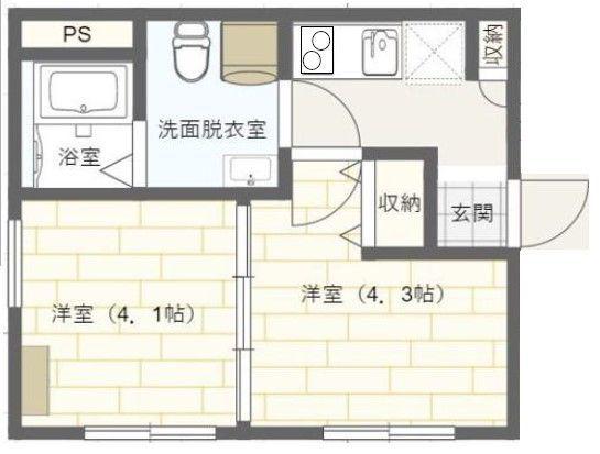 アーバンステージ菊川(2K/1階)の間取り写真