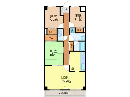 ダイアパレス西別院(3LDK/7階)の間取り写真