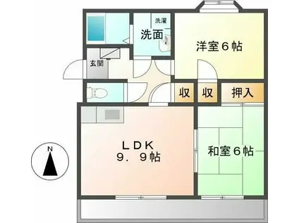 サクセス(2LDK/4階)の間取り写真
