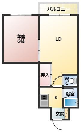 ライゼックス春日丘(1LDK/3階)の間取り写真