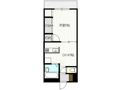 メゾン丸子山(1DK/2階)の間取り写真