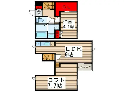 CB南柏フロスト(1LDK/2階)の間取り写真