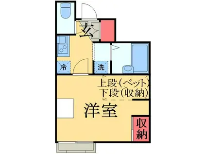 LPカワシマ2(1K/1階)の間取り写真