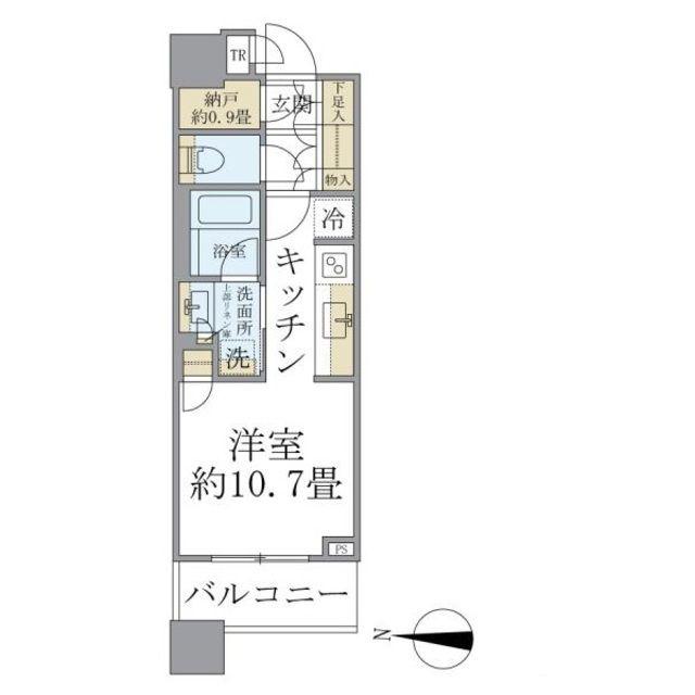 BRILLIA TOWERS目黒ノースレジデンス(ワンルーム/17階)の間取り写真