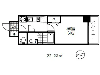 プレサンス兵庫駅前(1K/15階)の間取り写真