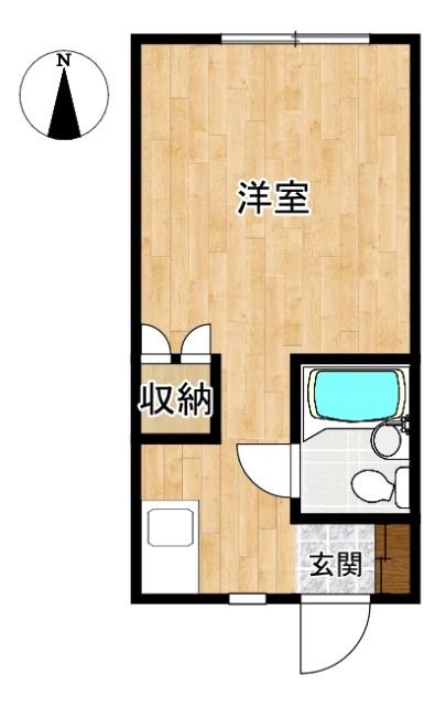 シャトレ白樺(ワンルーム/1階)の間取り写真